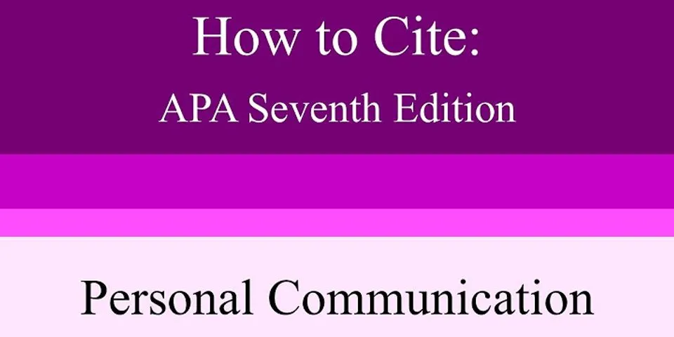 APA format for conversation
